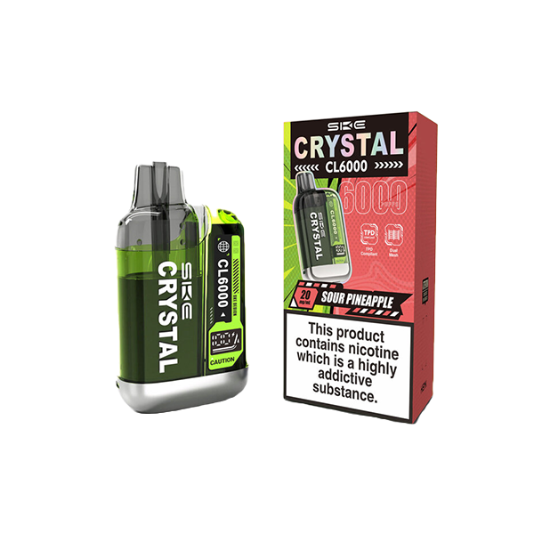 20mg SKE Crystal CL6000 Disposable Rechargeable Vape Kit 6000 Puffs (No Nicotine)